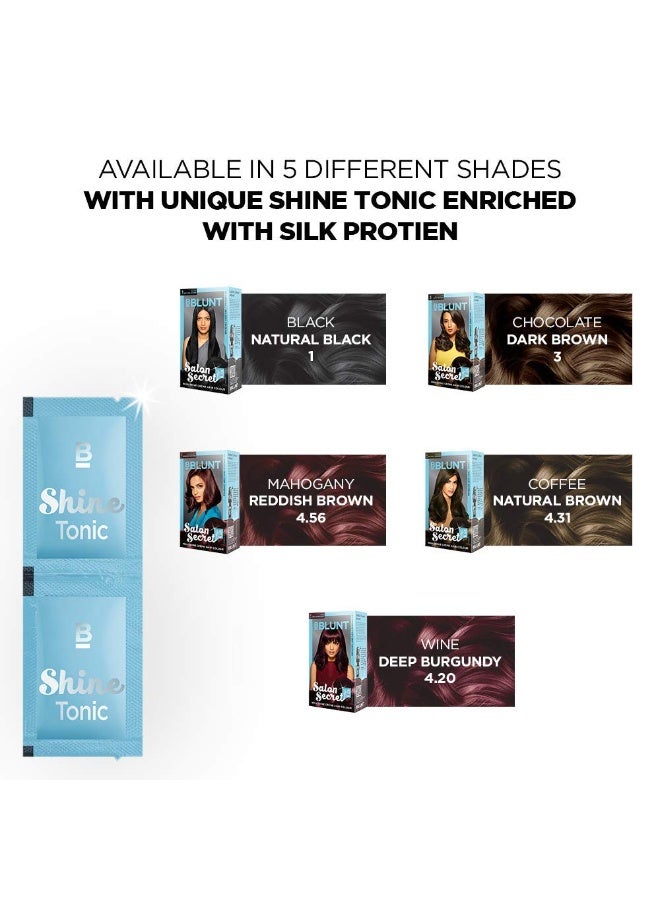 BBLUNT Salon Secret High Shine Crème Hair Colour, Mahogany Reddish Brown 4.56, 40g - Image 3